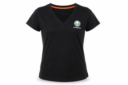 Front view of Adidas Women's Black V-Neck Sports T-Shirt