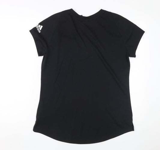 Womens UK Size L adidas Black Basic T-Shirt