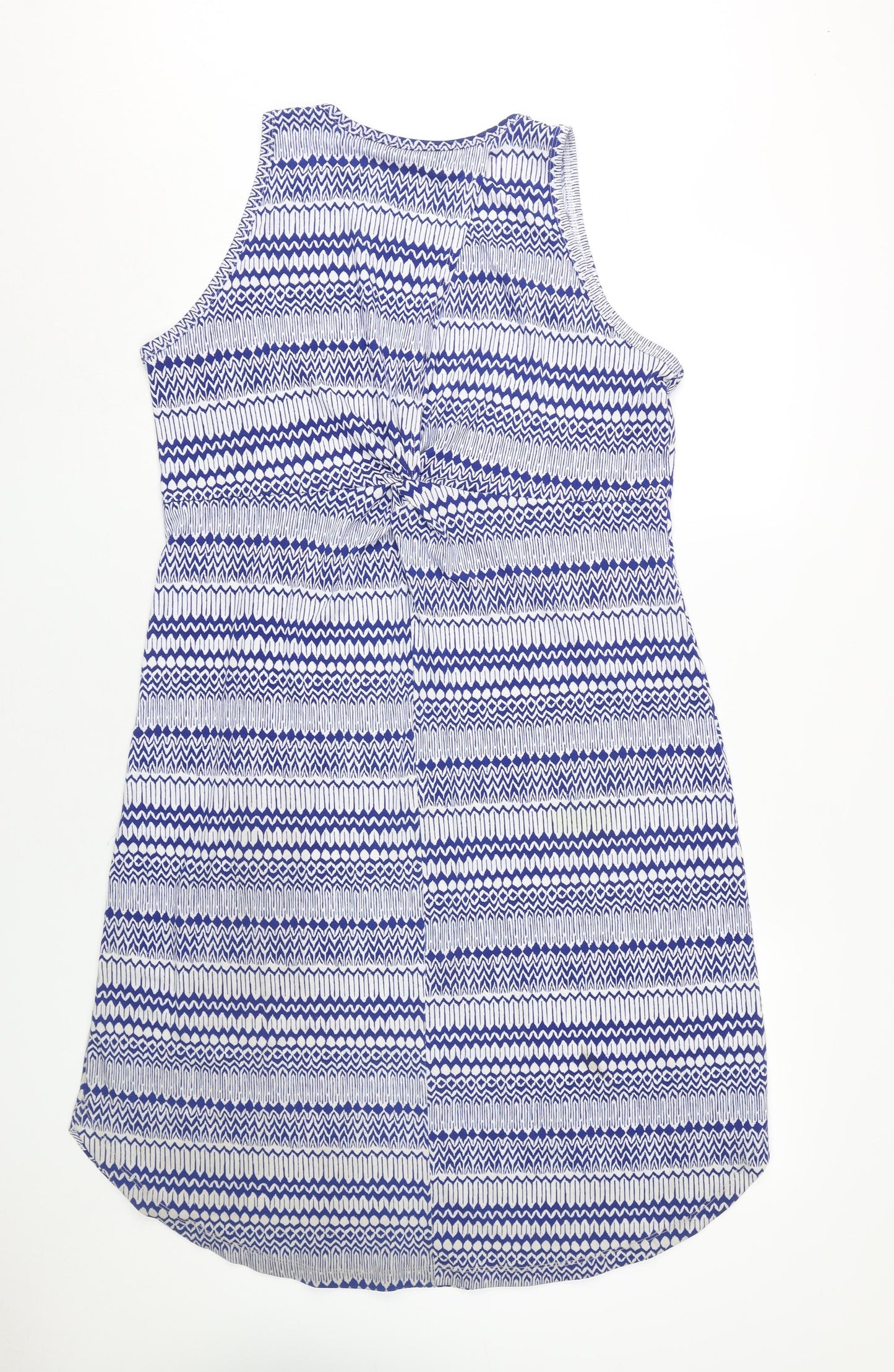 Banana Republic Women's Blue Geometric Tank Dress L