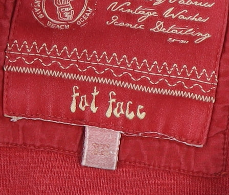 Mens UK Size XS Fat Face Red Henley Sweatshirt