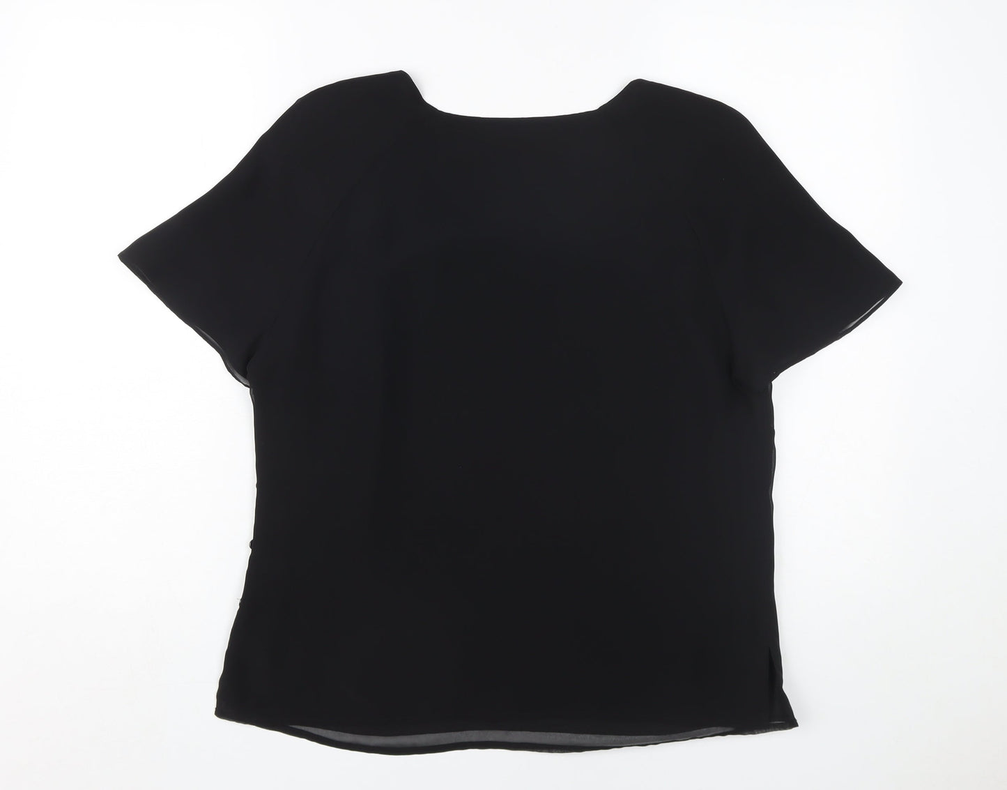 Jacques Vert Women's Black Embroidered Blouse Size 14