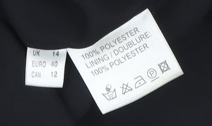 Jacques Vert Women's Black Embroidered Blouse Size 14