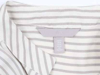 H&M Women's Beige Striped Blouse Size 12