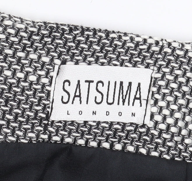 Satsuma London Women's Black Pencil Skirt, Size 16, Buckle Accent