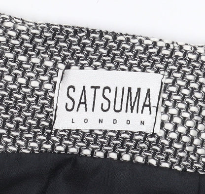 Satsuma London Women's Black Pencil Skirt, Size 16, Buckle Accent