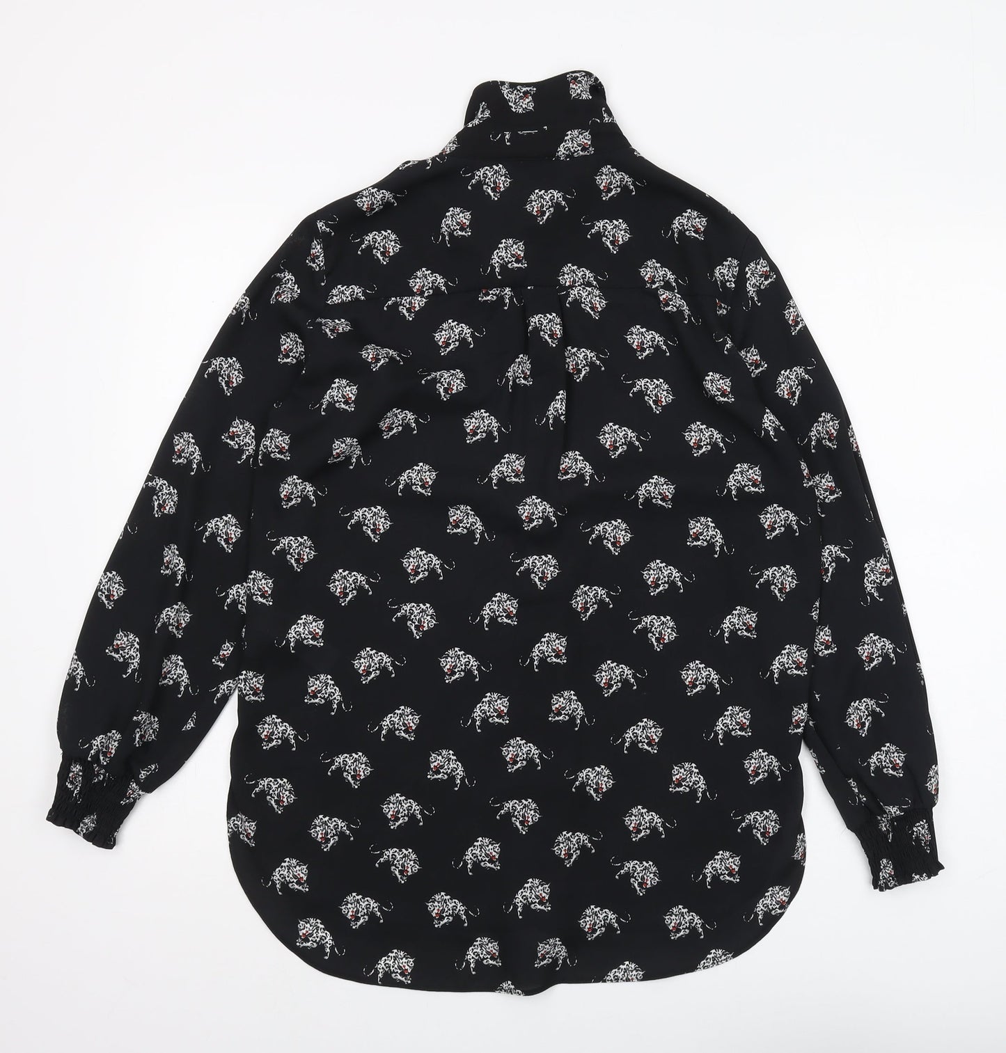 Womens UK Size 10 Wallis Black Basic Button-Up