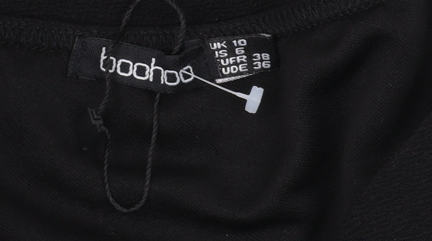 Boohoo Women's Black Bodycon Off-Shoulder Midi Dress