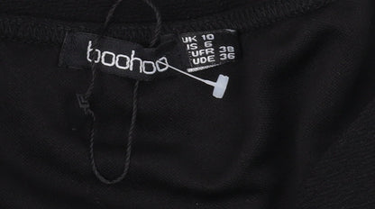 Boohoo Women's Black Bodycon Off-Shoulder Midi Dress