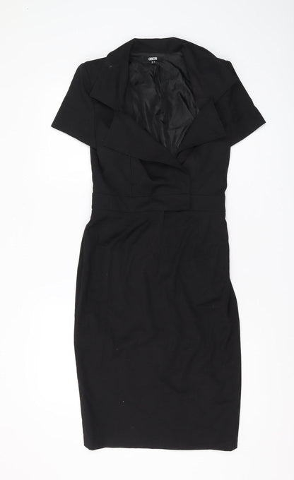 ASOS Black Sheath Dress, Women's Size 10, Short Sleeve
