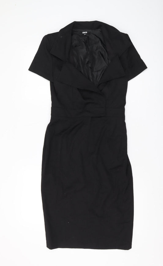ASOS Black Sheath Dress, Women's Size 10, Short Sleeve