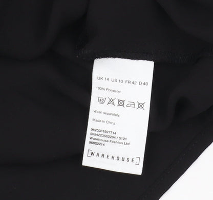 Womens UK Size 14 Warehouse Black  Blouse