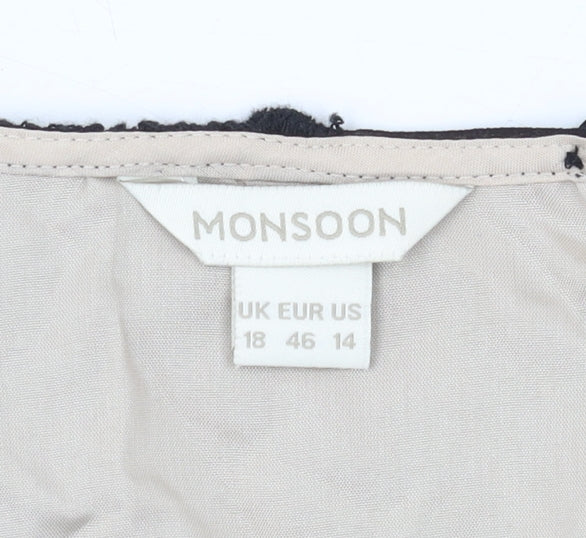 Womens UK Size 18 Monsoon Black Camisole Tank