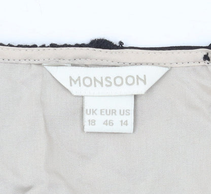 Womens UK Size 18 Monsoon Black Camisole Tank