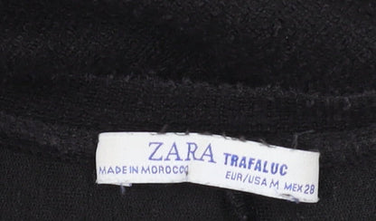 Zara Women's Black Short Sleeve Ruffle Dress Size M