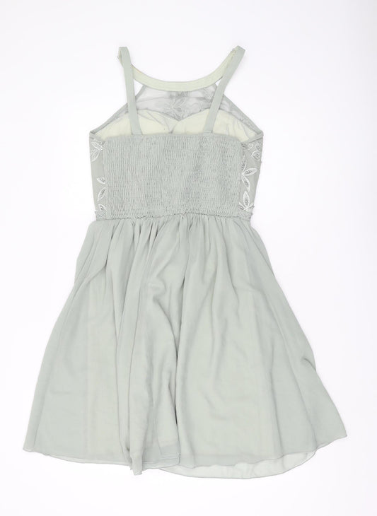 Little Mistress Women's Green Midi A-Line Dress