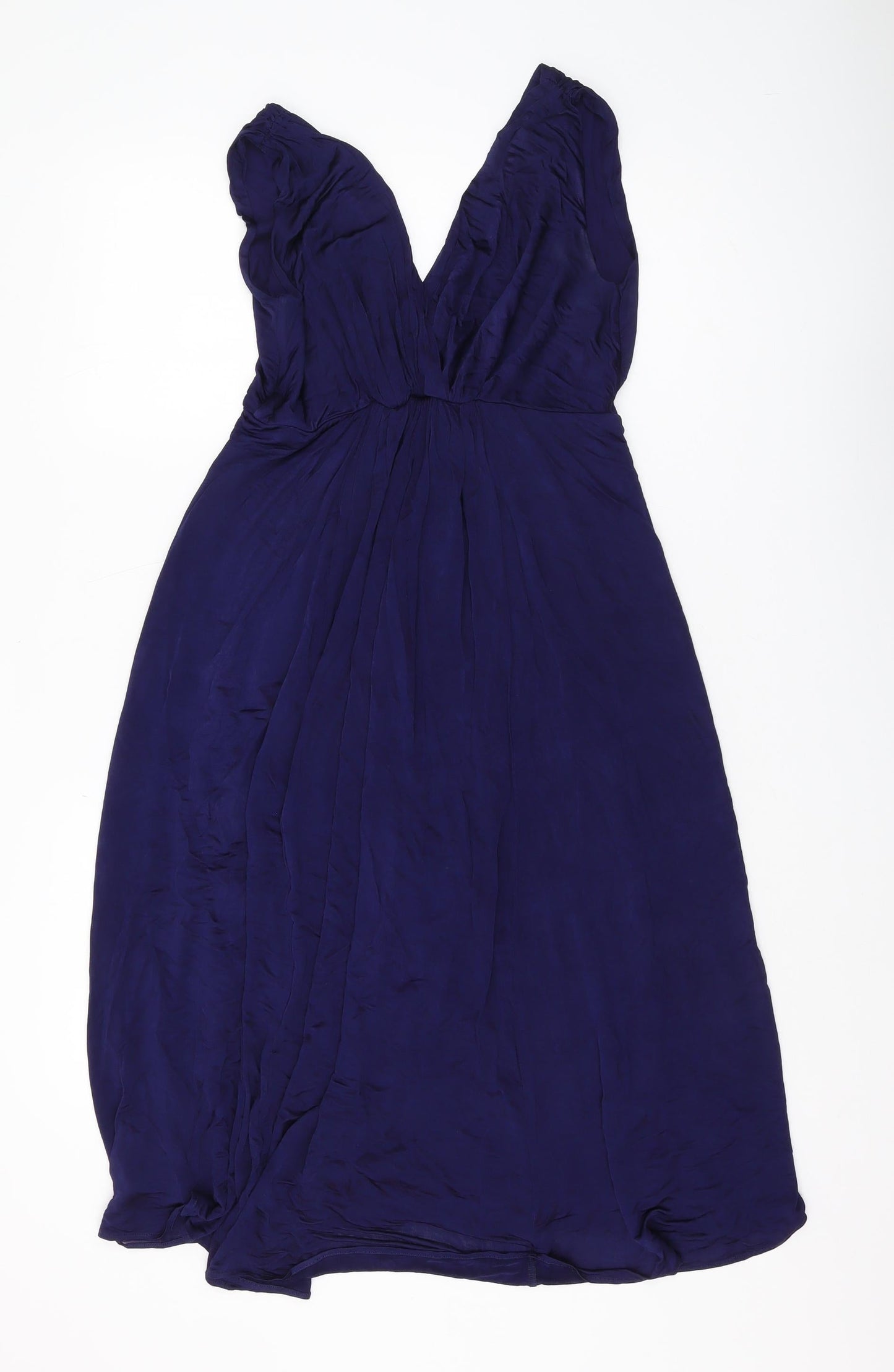 Tiffany Rose Women’s Blue Midi Dress, Size 6, V-Neck Sleeveless