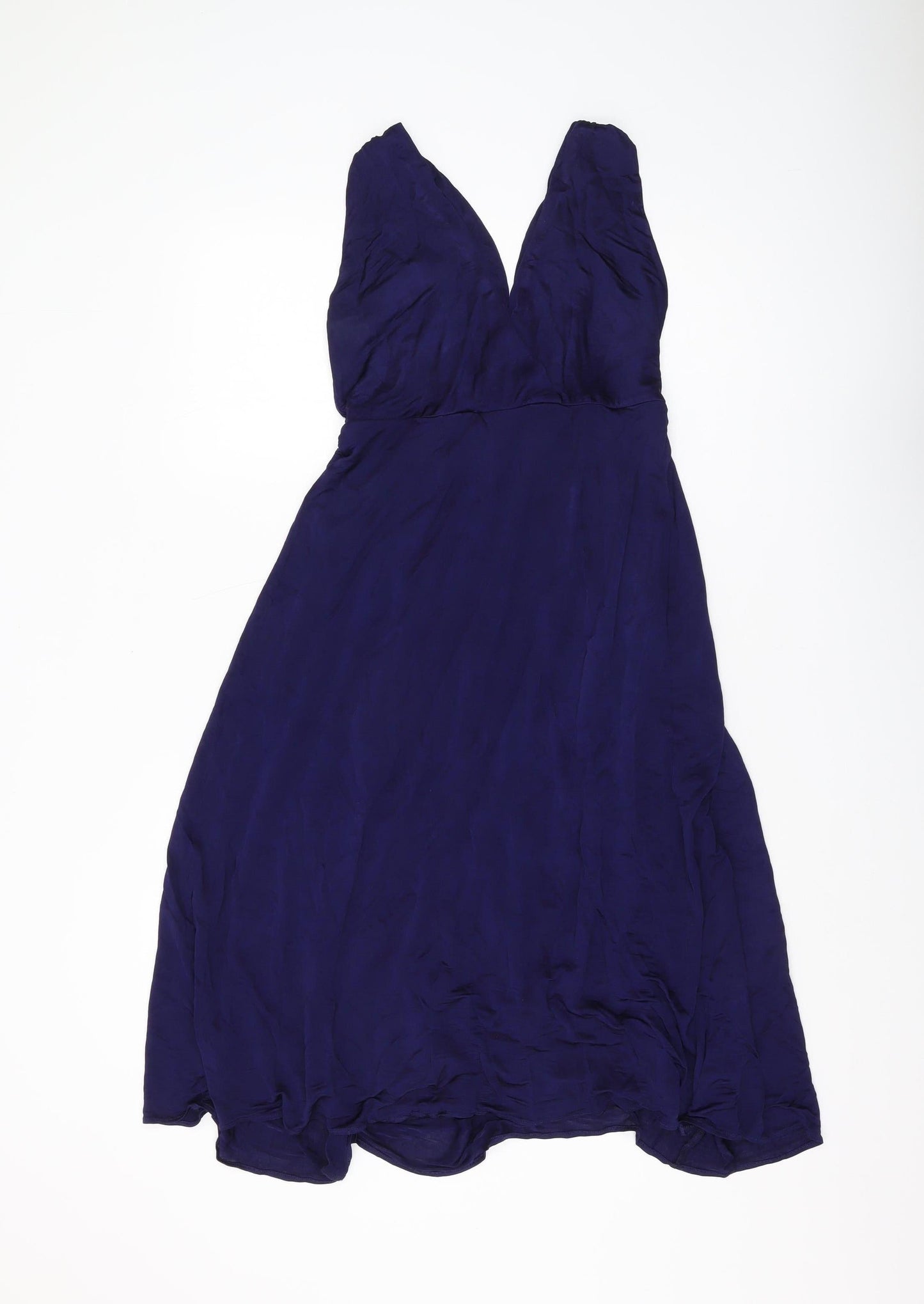 Tiffany Rose Women’s Blue Midi Dress, Size 6, V-Neck Sleeveless