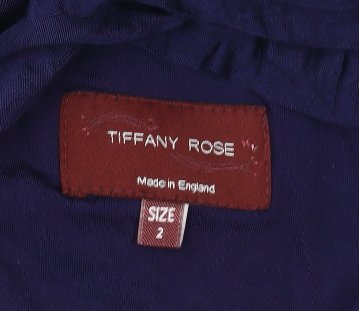 Tiffany Rose Women’s Blue Midi Dress, Size 6, V-Neck Sleeveless