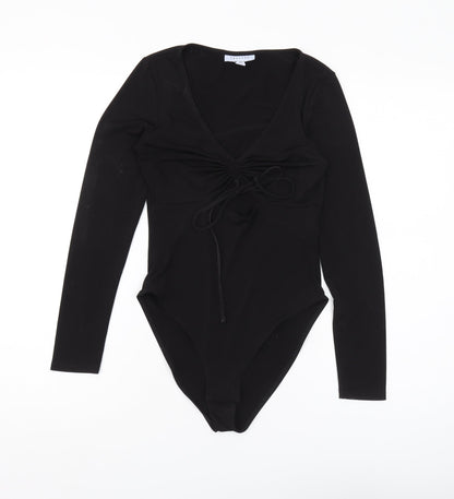 Topshop Women's Black Bodysuit, Size 6, Long Sleeve