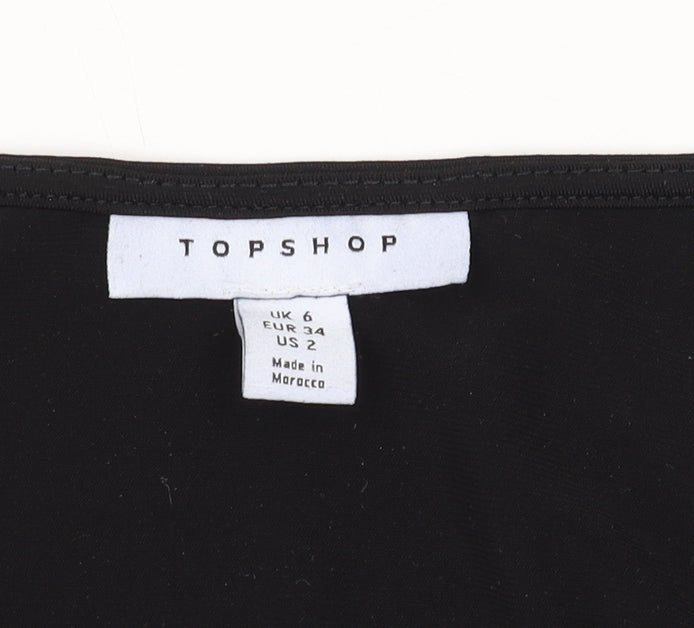 Topshop Women's Black Bodysuit, Size 6, Long Sleeve