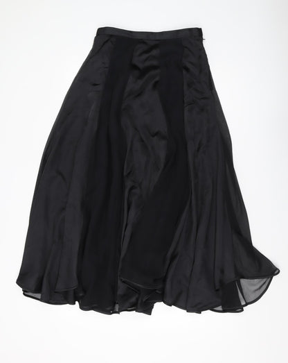 Frank Usher Women's Black Flare Midi Skirt UK 36