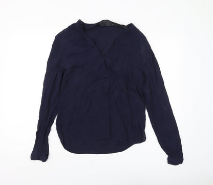Womens UK Size 8 Warehouse Blue Basic Blouse