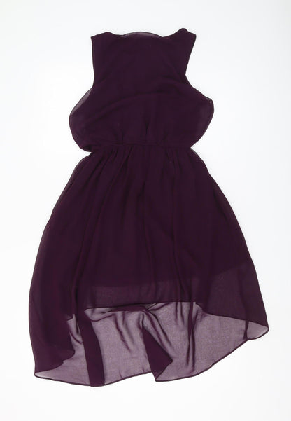 Oh My Love Purple A-Line Hi-Low Dress, XS Women