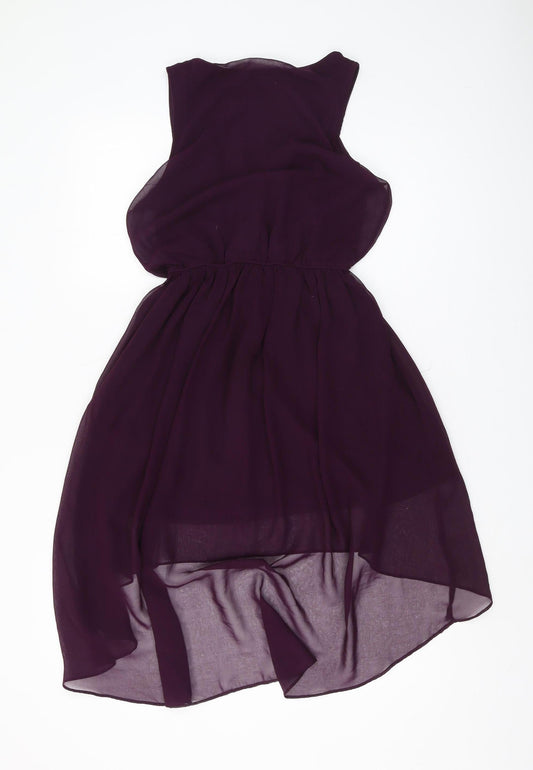 Oh My Love Purple A-Line Hi-Low Dress, XS Women