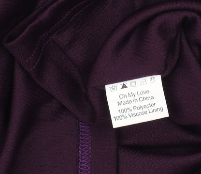 Oh My Love Purple A-Line Hi-Low Dress, XS Women