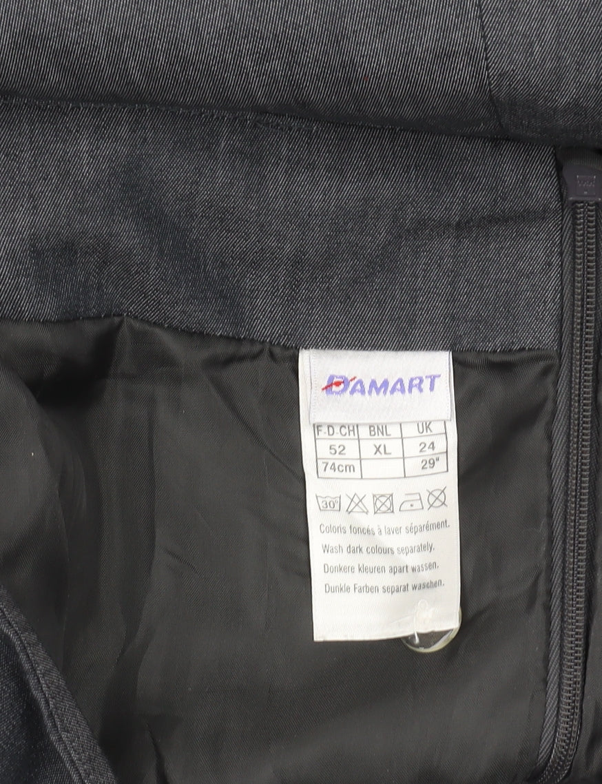 Damart Women's Grey A-Line Knee Length Skirt Size 24