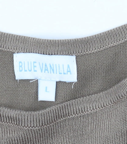 Womens UK Size L Blue Vanilla Brown Pullover Jumper