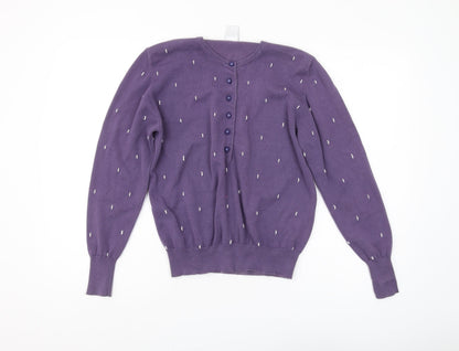 Womens UK Size S Country Casuals Purple Cardigan Jumper