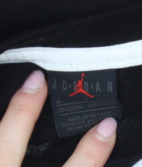 Jordan Girls Black Pullover Sweatshirt M Basketball Logo