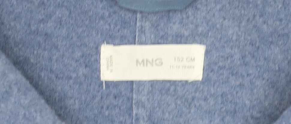 MNG Girls Blue Hooded Coat 11-12 Years - Casual Autumn/Winter Wear