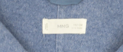 MNG Girls Blue Hooded Coat 11-12 Years - Casual Autumn/Winter Wear