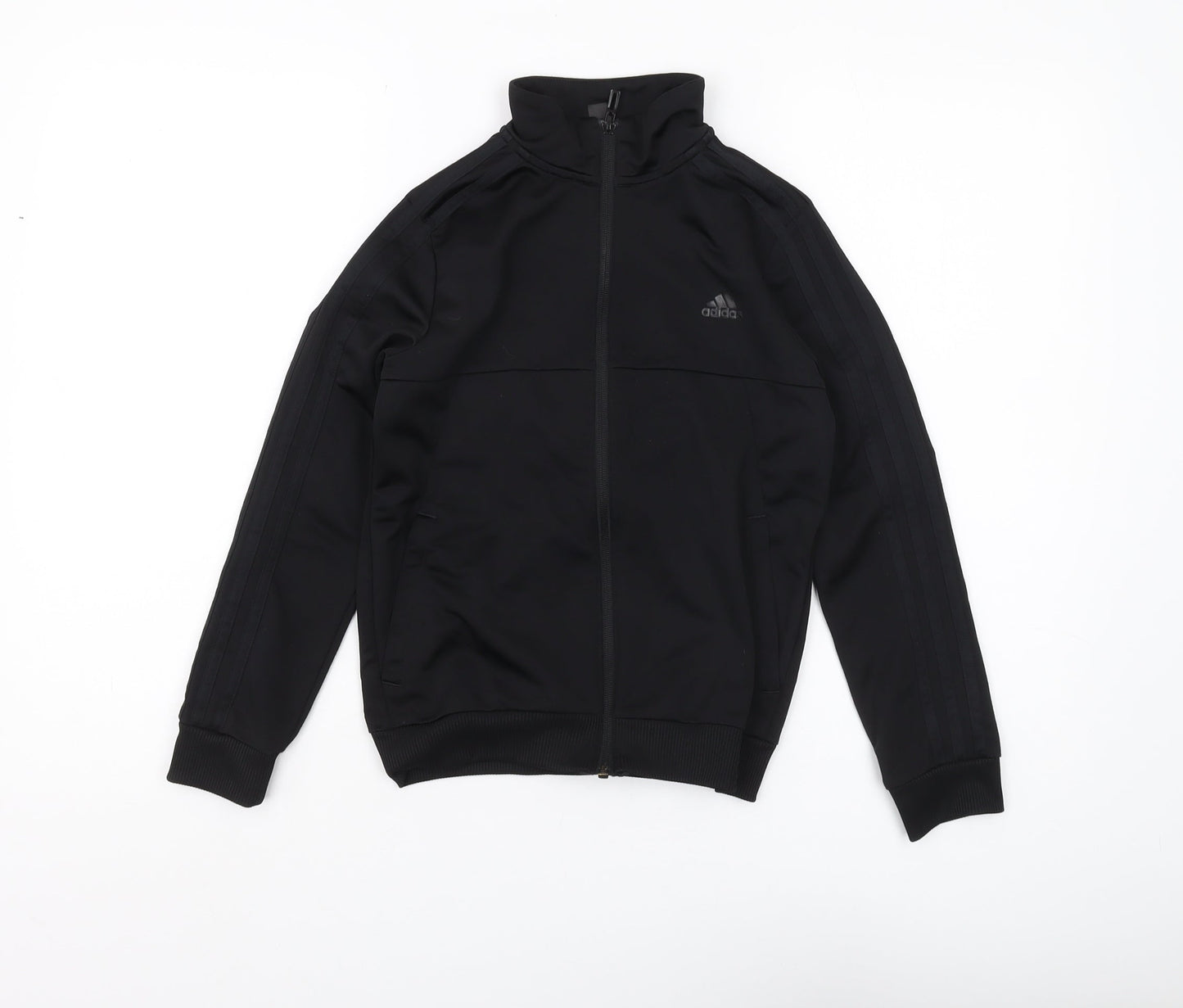 Adidas Boys Black Full Zip Hoodie, Size 9-10 Years