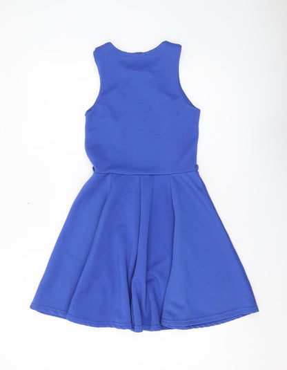 Miso Women's Blue Fit & Flare Dress Size 8