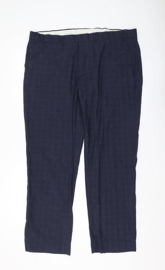 Burton Menswear London Blue Check Dress Pants 42R