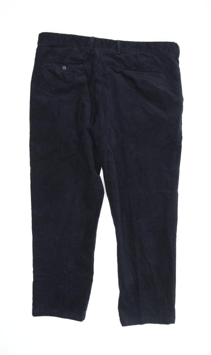 M&S Men's Black Corduroy Trousers Size 40 Regular Fit