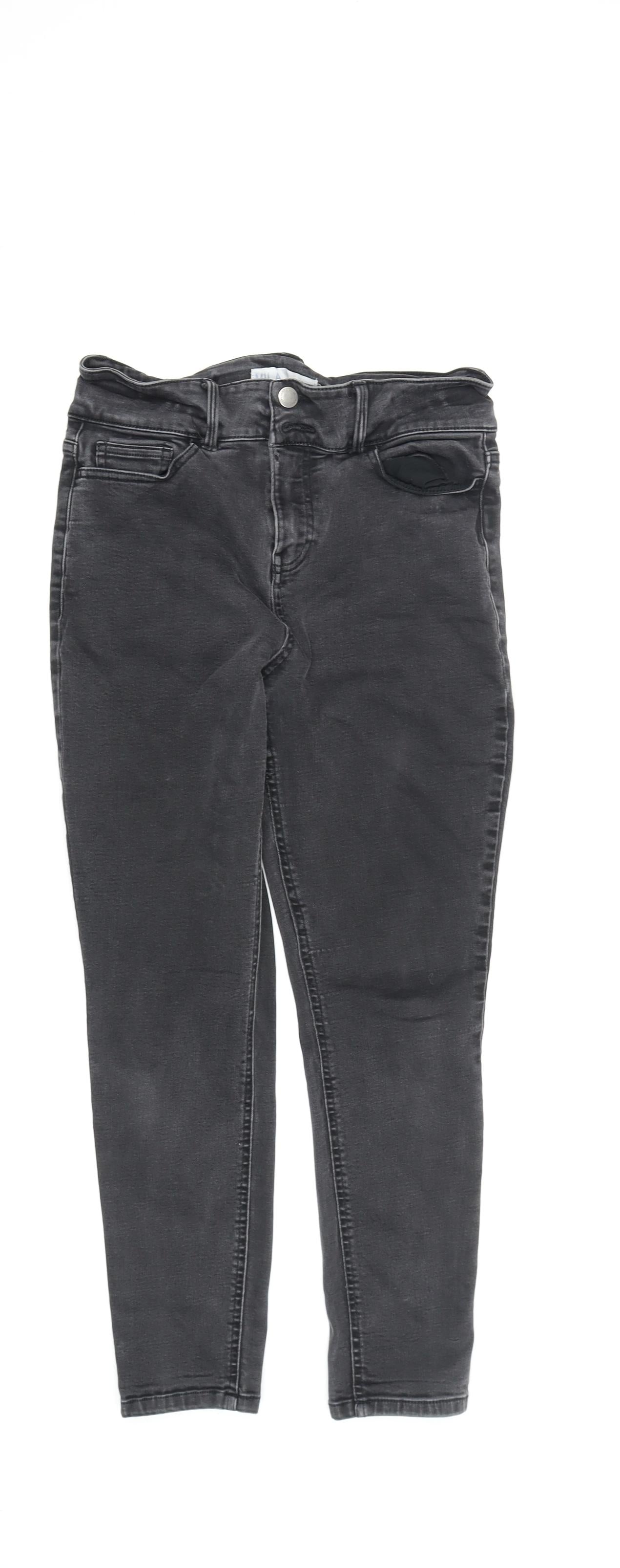 Zara Women’s Black Skinny Jeans, Size M, Mid-Rise Stretch Denim