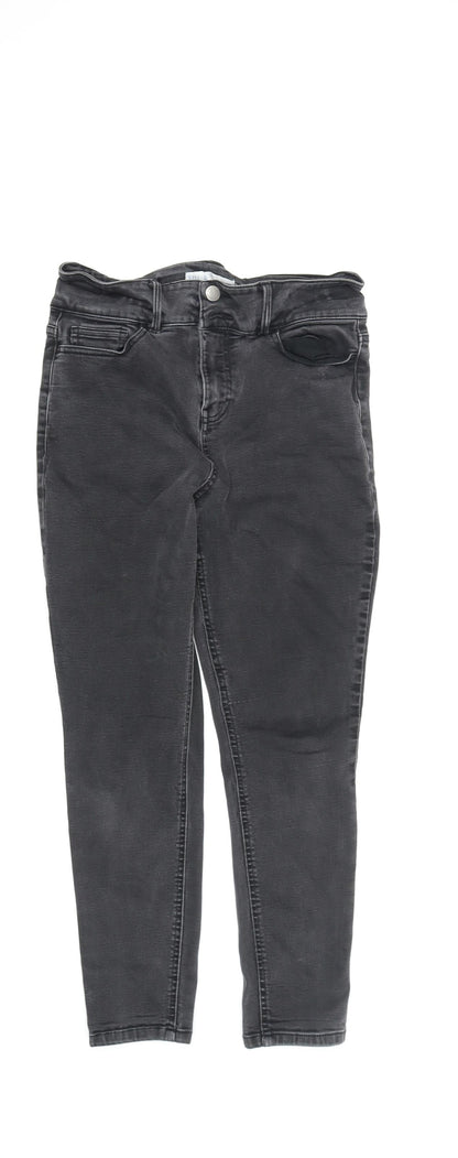 Zara Women’s Black Skinny Jeans, Size M, Mid-Rise Stretch Denim