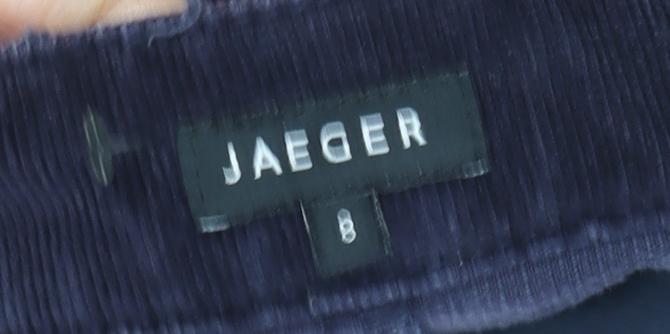 Jaeger Women's Blue Corduroy Pencil Skirt Size 8