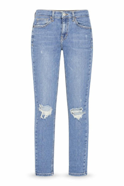 Topshop Women's Blue Skinny Jeans, Size 28, Distressed