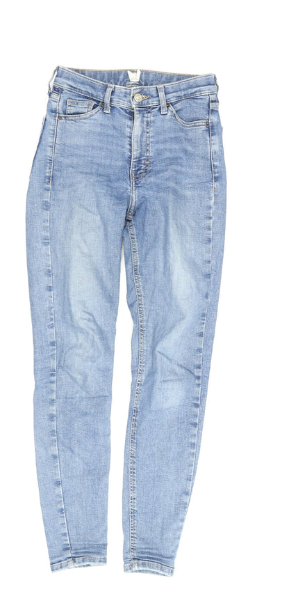 Topshop Women’s Blue Skinny Jeans, Size 8, Mid-Rise