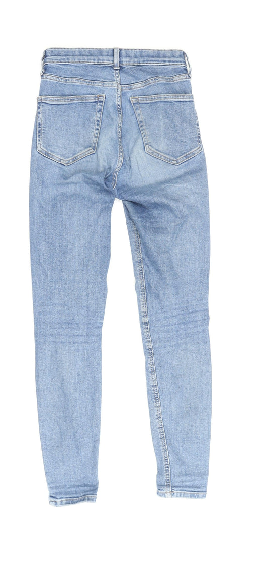 Topshop Women’s Blue Skinny Jeans, Size 8, Mid-Rise