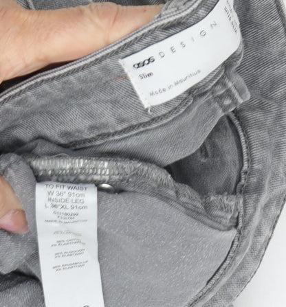 ASOS DESIGN Men's Grey Slim Jeans Size 36