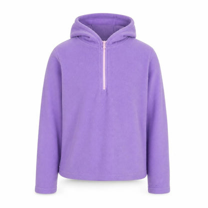Front view of girls’ purple mountain warehouse fleece pullover hoodie -, size 9-10