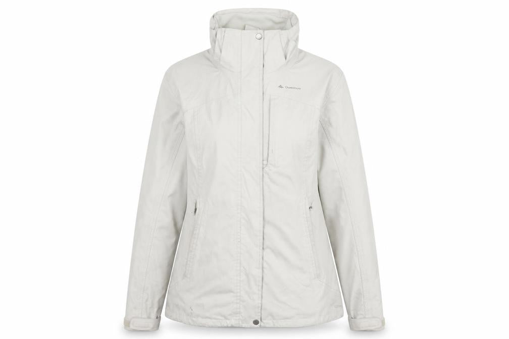 Quechua Women's Grey Waterproof Rain Coat - Size 8