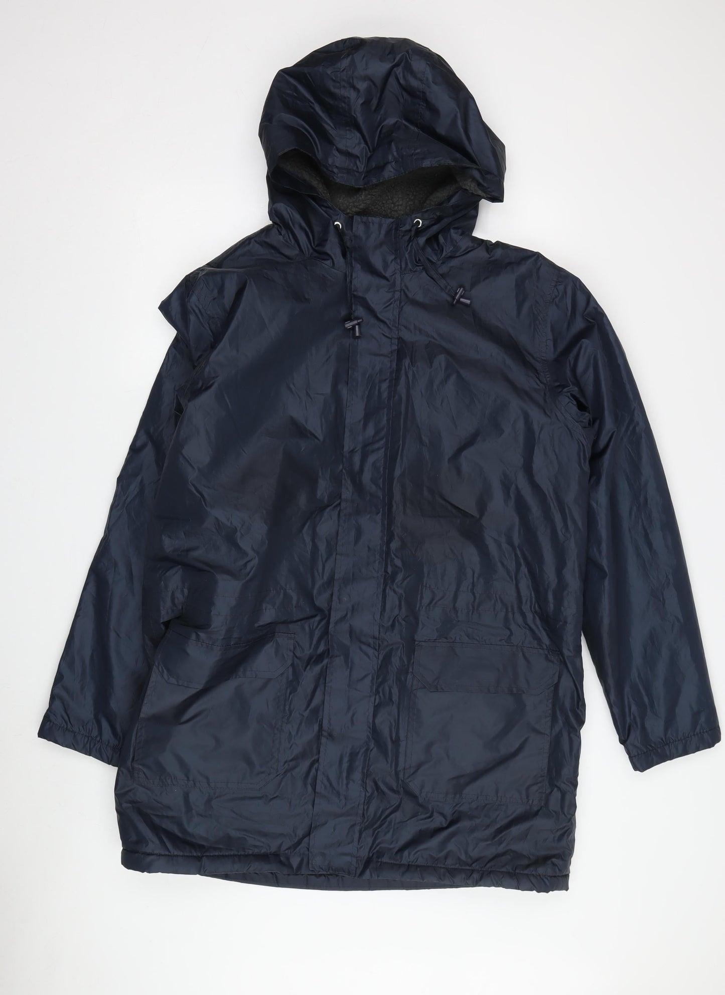 Womens UK Size M Cotton Traders Blue Parka Coat