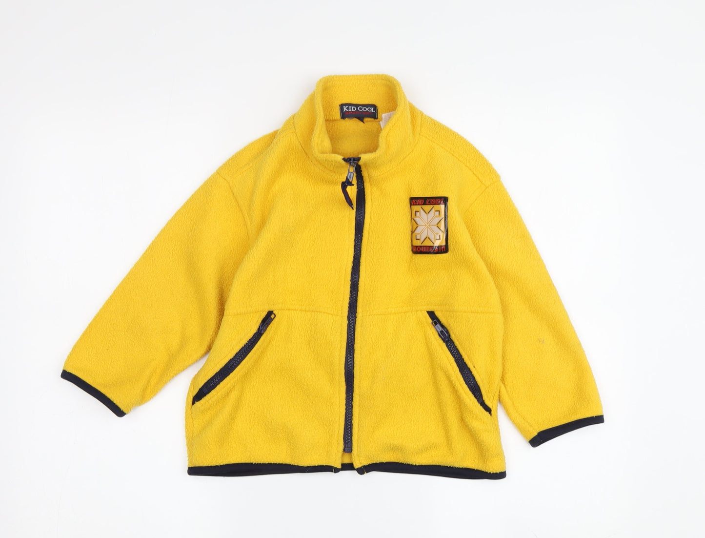 Kid Cool Boys Yellow Fleece Jacket XS with Full Zip